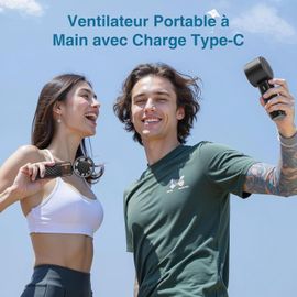 Ventilateur Portable à Main, Mini Ventilateurs USB Rechargeables, 199 Vitesses avec Écran LED, Ventilateur Pliable, Puissant et Silencieux Fan Maison, Bureau, Dortoir ou Voyages