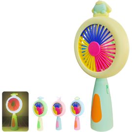 Lumineux Ventilateur Portable, Rechargeable Ventilateur Portatif, Ventilateur Silencieux Mini Portable Rechargeable par USB, pour Camping Bureau Poche Office Voyage