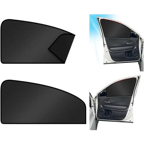 Kal-Voiture De Protection Solaire, 2pcs Rideau Pare-Soleil De Voiture Avec Magnétique Avec Protection Uv Rideaux Fenêtres De Protection Solaire De Voiture Enfants Adultes, Animaux Et Compagnie,Noir