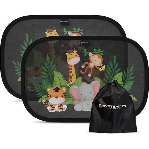 Kal-Pare Soleil Voiture Bébé Avec Protection Uv Certifiée (2 Pièces) - Pare-Soleil Auto-Adhésifs Pour Enfants Avec Motifs Animaux Amusants