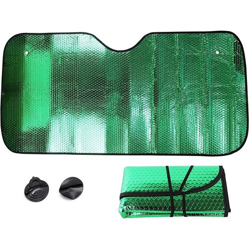 Kal-Pare-Soleil Avant Universel Pour Voiture Avec 2 Ventouses Et 2 Sangles Vert