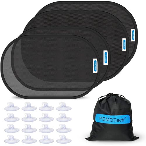 Kal-Pare Soleil Voiture Bébé Avec Protection Uv, Pare Soleil Universel Voiture Enfants, Pare Soleil Voiture Vitre Latérale, Pare Soleil Voiture Avec Ventouse (4 Pièces)