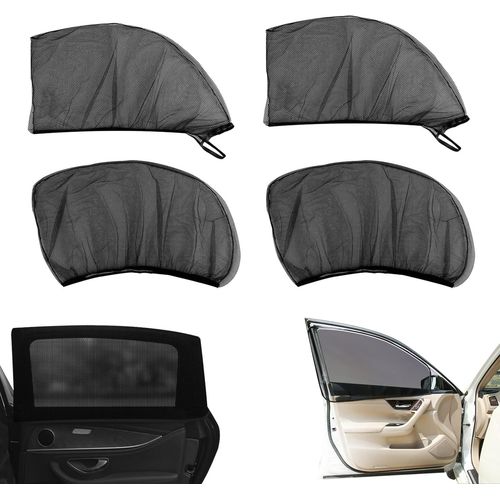 Kal-4 Pièces Pare Soleil Universel Voiture, Soleil Arrière De Voiture, Chaussette Voiture Soleil,Protection Solaire,Bloquer Les Rayons Uv, Pour Plupart Des Véhicules