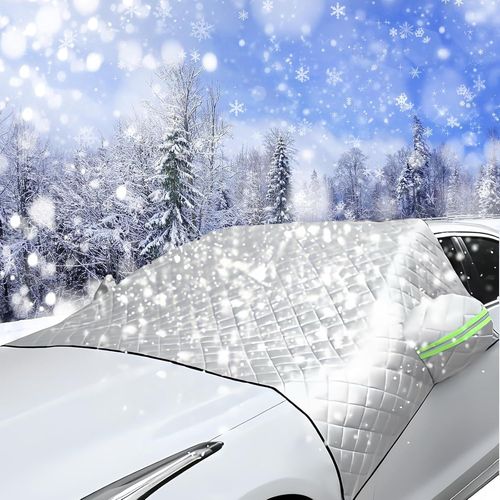 Kal-Pare Soleil Brise Avant Bache Anti Grele Voiture 230 * 148 Cm Pour À Toutes Les Saisons,Anti-Gel,Anti-Neige,Anti-Soleil,Anti-Poussière,Pare Soleil Brise Universel Pliable