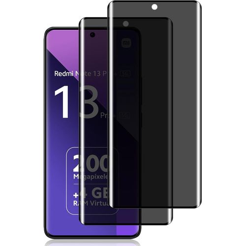 2 Pièces Anti-Espion Verre Trempé Compatible Avec Xiaomi Redmi Note 13 Pro+ 5g/Xiaomi Redmi Note 13 Pro Plus 5g, 9h Dureté Anti-Peeping Protection D'écran Pour Xiaomi Redmi Note 13 Pro+ 5g