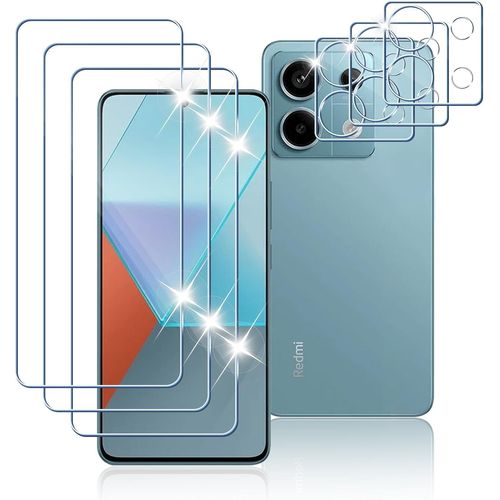 Verre Trempé Pour Xiaomi Redmi Note 13 Pro 5g, Contenir 3 Protection Écran Et 3 Caméra Protecteur, Hd Transparent, Sans Bulles, Dureté 9h Glass, Ultra Résistant Film Vitre Protection Écran