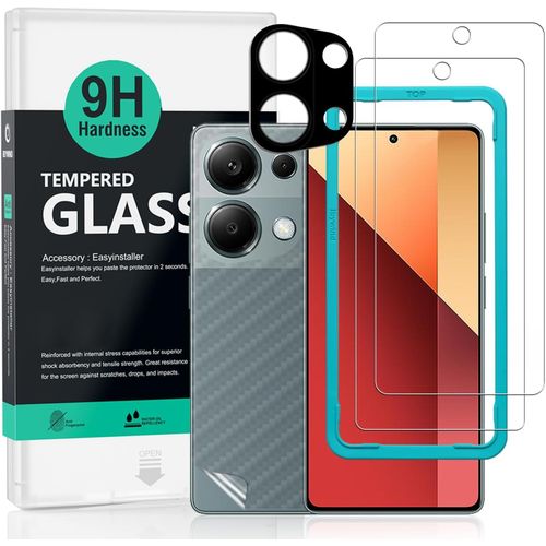 Kal-Pour Xiaomi Redmi Note 13 Pro 4g Verre Trempé 6.67"",2 Pièces 9h Dureté Protection Écran,Avec 1 Pièce Protection Caméra,1 Pièce Film Arrière,Facile À Installer