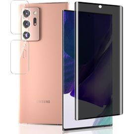 1 Pièce Verre Trempé Anti Espion Pour Samsung Galaxy Note 20 Ultra Protection D'écran + 2 Pièces Protecteur Caméra, 9h/Anti-Spy, Protège Écran Pour Galaxy Note 20 Ultra - Privacy Vitre Trempé