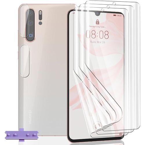 Screen Protector For Huawei P30 Pro, [3 Pieces] Hd Soft Tpu Film And [2 Pieces] Tempered Glass Camera Lens Protector, Anti-Scratch, Flexible Screen Protector For Huawei P30 Pro