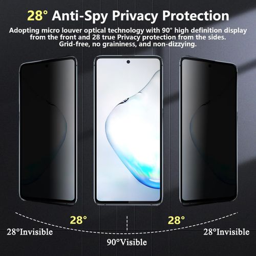 1 Pièce Verre Trempé Anti Espion Pour Samsung Galaxy Note 10 Lite Protection D'écran + 2 Pièces Protecteur Caméra,9h/Anti-Spy,Protège Écran Pour Galaxy Note 10 Lite-Privacy Vitre Trempé