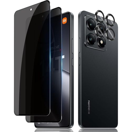 Kal-Verre Trempé Pour Xiaomi 14t Pro/Xiaomi Mi 14t Pro, 3+3 Pièces Protection Écran + Caméra Arrière Protecteur Film, 9h Dureté Hd Anti-Rayures Vitre Trempé Sans Bulles Protecteurs D'écran