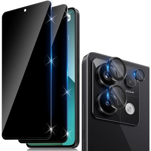 Mab-Verre Trempé Anti-Espion Pour Xiaomi Redmi Note 13 Pro 5g Avec Caméra Arrière Protecteur [2+1 Pcs], Protection Objectif Caméra Pour Tout Coquedureté 9h Hd Glass Anti-Spy Protection D`Écran