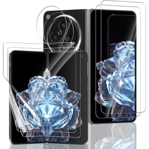 CAUC-[2+2+2 Pièces] Protection D'écran pour OnePlus Open, HD Souple TPU Film et Verre Trempé Protection Écran Arrière et Protecteur Caméra, Protection Film pour OnePlus Open