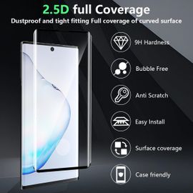 2 Pièces Verre Trempé Pour Samsung Galaxy Note 10 Plus Protection D'écran + 2 Pièces Protecteur Caméra,Dureté 9h/Sans Bulles,Protection Écran Pour Galaxy Note 10 Plus-Hd Vitre Trempé