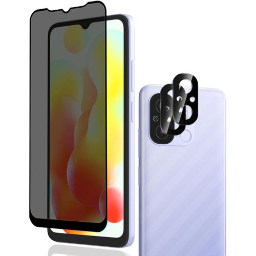 Kal-Verre Trempé Protection Décran Pour Xiaomi Redmi 12c, Anti-Espion Protection Décran 1 Pièces + Caméra Arrière Protecteur 2 Pièces,9h Dureté Pour Xiaomi Redmi 12c Protection Décran