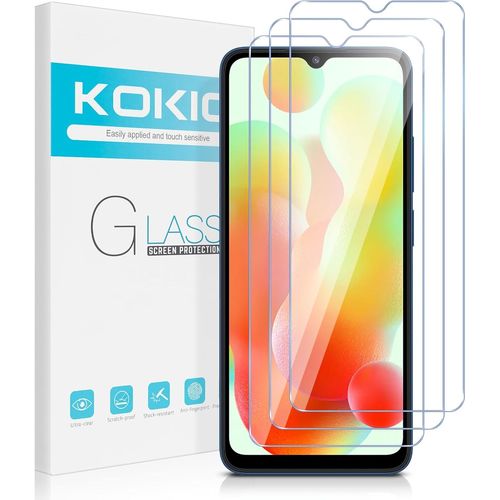 Kal-Verre Trempé Pour Xiaomi Redmi 12c/11a 6,71 Pouces, Lot De 3 Vitre Film Protection Écran Compatible Avec Redmi 12c, Dureté 9h Vitre, Ultra Clair, Anti-Rayures, Facile À Installer