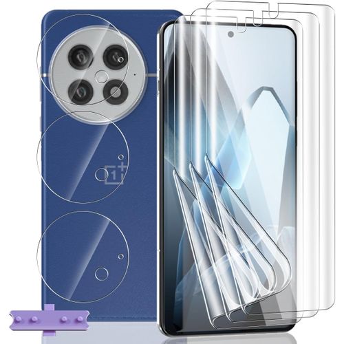 CAUC-[3+3 Pièces] Protection D'écran pour OnePlus 13, HD Souple TPU Film et Verre Trempé Protecteur D'objectif Caméra, Anti-Rayures, Protection Écran Flexible pour OnePlus 13