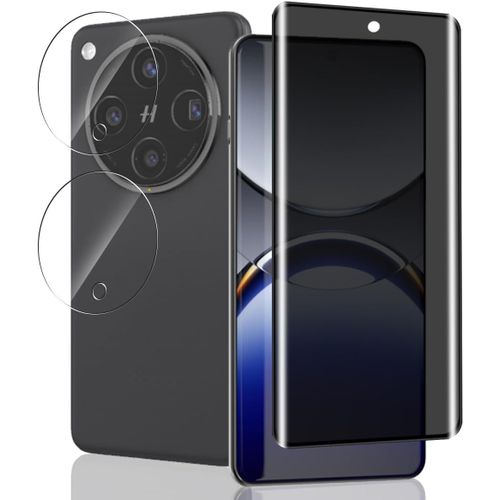 Cauc-1 Pièce Verre Trempé Anti Espion Pour Oppo Find X8 Pro Protection D'écran + 2 Pièces Protecteur Caméra, Dureté 9h/Anti-Spy, Protège Écran Pour Oppo Find X8 Pro - Privacy Vitre Trempé