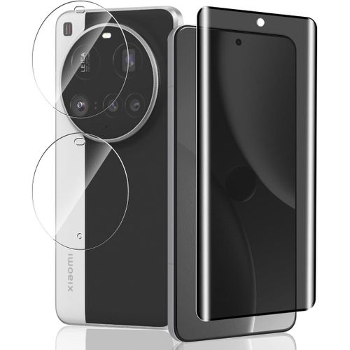 Kal-1 Pièce Verre Trempé Anti Espion Pour Xiaomi 15 Ultra Protection D'écran + 2 Pièces Protecteur Caméra, Dureté 9h/Anti-Spy, Protège Écran Pour Xiaomi 15 Ultra - Privacy Vitre Trempé