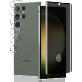 1 Pièce Verre Trempé Anti Espion Pour Samsung Galaxy S23 Ultra Protection D'écran + 2 Pièces Protecteur Caméra, Dureté 9h/Anti-Spy, Protège Écran Pour Galaxy S23 Ultra - Privacy Vitre Trempé