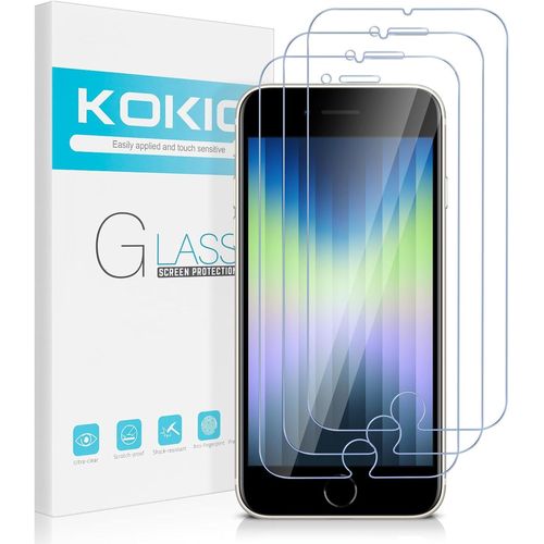 Kal-Verre Trempé Pour Iphone 7/8/Se 2020 4,7 Pouces, Lot De 3 Vitre Film Protection Écran Compatible Avec Iphone 7/8, Dureté 9h Vitre, Ultra Clair, Anti-Rayures, Facile À Installer