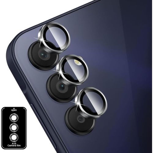 Caméra Arrière Protecteur Compatible Avec Samsung Galaxy A15 5g, Ultra Résistant Hd Verre Trempé, 9h Dureté Anti-Rayures Protection Caméra Film - Noir