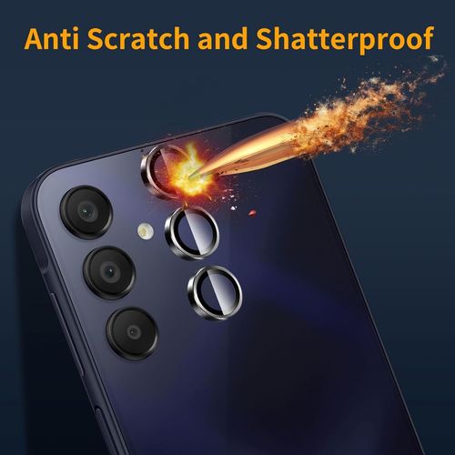 Caméra Arrière Protecteur Compatible Avec Samsung Galaxy A15 5g. Ultra Résistant Hd Verre Trempé. 9h Dureté Anti-Rayures Protection Caméra Film - Noir
