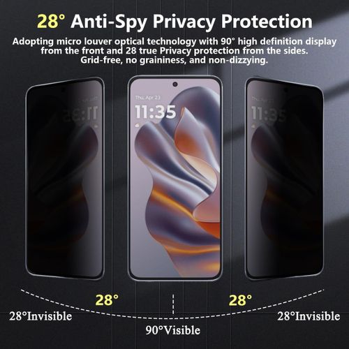 Cauc-1 Pièce Verre Trempé Anti Espion Pour Motorola Moto Edge 50 Neo Protection D'écran, Dureté 9h/Sans Bulles/Anti-Peeping/Anti-Spy, Protège Écran Pour Moto Edge 50 Neo - Privacy Vitre Trempé