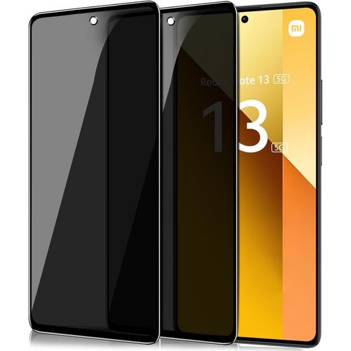 Vitre Verre Trempé Anti-Espion Pour Xiaomi Redmi Note 13 5g - 9h, Bord 3d, Hd, Haute Sensibilité, Lot De 2