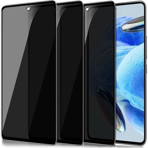 Anti-Espion Verre Trempé Pour Xiaomi Redmi Note 12 5g, [3 Pièces] Anti-Spy Privacy Film Protection Vitre 3d Couverture Complète 9h Ultra Résistant Écran Privé Protecteur