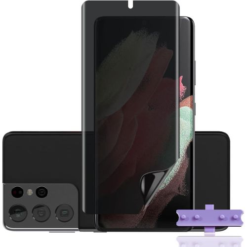 Aer-Protection D'écran Anti-Espion Compatible Avec Samsung Galaxy S21 Ultra Film Tpu Flexible [Pas Verre Trempé],Anti-Rayures Anti-Spy Protège Écran Privacy Pour S21 Ultra