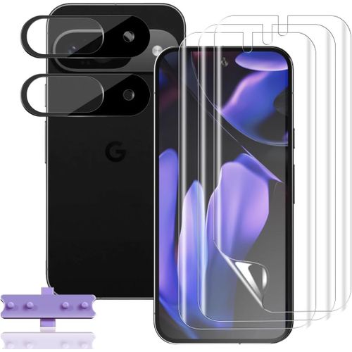 CAUC-3+2 Pièces Protection D'écran pour Google Pixel 9 (Pas Verre Trempé) Film TPU Flexible + Caméra Arrière Protecteur, HD Ultra Protection écran pour Google Pixel 9