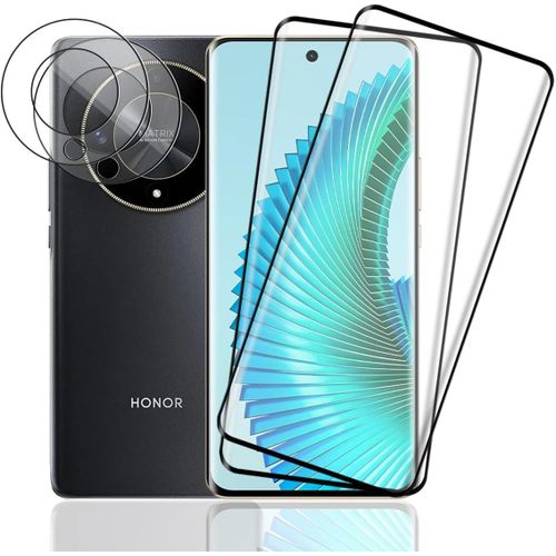 Verre Trempé Compatible Avec Honor Magic 6 Lite Protection Écran 2 Pièces Et 2 Pièces Caméra Arrière Protecteur,9h Dureté Anti Rayures Hd Protecteur D'écran Pour Honor Magic 6 Lite