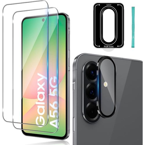 Verre Trempé Pour Samsung Galaxy A56 / A36 5g - Pack 2+1 (2x Écran + 1x Protection Caméra) 0,33 Mm Dureté 9h Hd Anti-Empreintes Hydrophobe Oléophobe Facile À Poser