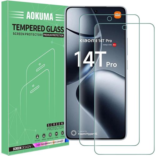 Verre Trempé Compatible Xiaomi 14t Pro/14 T Pro, [Lot De 2] Protection D'écran Pour Xiaomi Mi 14t Pro [0.26mm] [Extrêmement Résistant Aux Rayures] [Haute Définition][Facile À Installer]