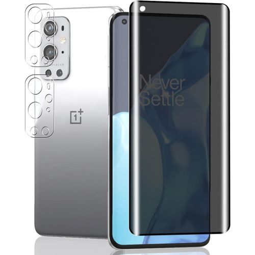 1 Pièce Verre Trempé Anti Espion Pour Oneplus 9 Pro Protection D'écran + 2 Pièces Protecteur Caméra, Dureté 9h/Anti-Spy, Protège Écran Pour Oneplus 9 Pro - Privacy Vitre Trempé