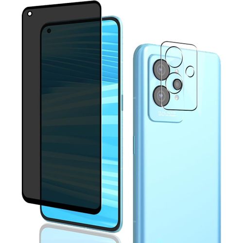Kal-Verre Trempé Anti-Espion Pour Realme 9 Pro,Film Protection Décran 1 Pièces + Caméra Arrière Protecteur 1 Pièces,9h Dureté,Anti-Rayures,Sans Bulles Pour Realme 9 Pro Protection Décran