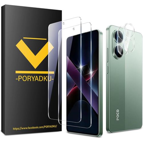 CAUC-2 Pièces Verre Trempé pour Xiaomi POCO X7 Pro 5G, et 2 Protections d'objectif, Déverrouillage par empreinte digitale, Dureté 9H, Sans bulles, 3D-Coverage, HD Verre