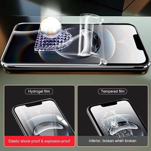 [2 Pièces Transparent Protection Ecran Pour Iphone 13/ Iphone 13 Pro/Iphone 14 / Iphone 16e, Hd Hydrogel Tpu Souple Film Protecteur [Anti Rayures][Anti-Huile][Pas Facile À Casser]