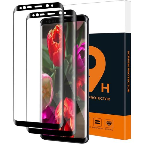 Verre Trempé Pour Samsung Galaxy S8, À L'épreuve Des Bulles, Anti-Huile, 9h Dureté Protection Écran, 3d Plein Écran, Sensible Au Toucher, Grande Clarté Samsung S8 Vitre Protection-2 Pièces