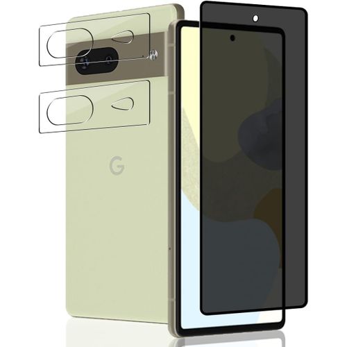 Sjzg-1 Pièce Verre Trempé Anti Espion Pour Google Pixel 7 Protection D'écran + 2 Pièces Protecteur Caméra, Dureté 9h/Anti-Spy, Protège Écran Pour Google Pixel 7 - Privacy Vitre Trempé