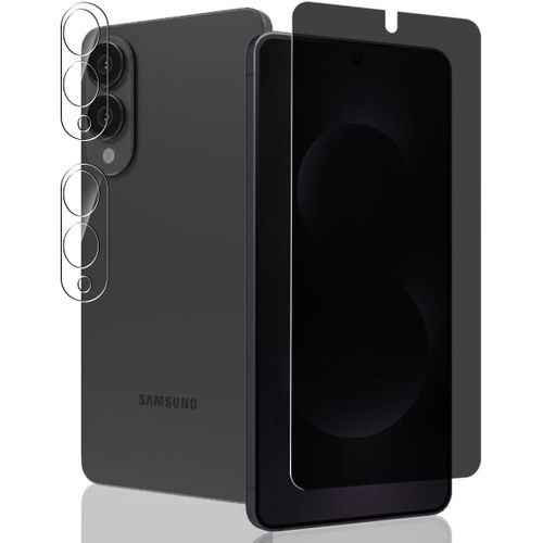 CAUC-1 Pièce Verre Trempé Anti Espion pour Samsung Galaxy S25 Edge Protection D'écran + 2 Pièces Protecteur Caméra, Dureté 9H/Anti-Spy, Protège Écran pour Galaxy S25 Edge - Privacy Vitre Trempé
