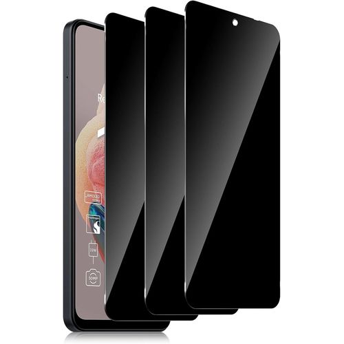 CAUC-Verre Trempé Anti-Espion pour Xiaomi Redmi Note 12 5G/4G, Dureté 9H Couverture Complète Film Protection écran de Confidentialité, Anti-Spy Anti-Trace Privacy Protecteur, Sans Bulles [3 Pièces]