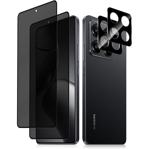 Cauc-Protecteur Verre Trempé Anti-Espion Pour Xiaomi 14t Pro 5g, [2+2 Pièces], Anti-Spy 9h Dureté Film Protection + Caméra Arrière Protecteur, Privacy Protection D'écran Pour Xiaomi 14t Pro 5g