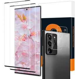 2+2 Pièces 3d Verre Trempé Pour Samsung Galaxy Note 20 Ultra 5g, Avec Caméra Protecteur, Anti-Salissures Haut Définition Protection Écran Pour Note 20 Ultra, Anti-Bulle Vitre Protection