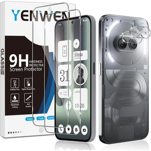Verre Trempé Compatible Avec Nothing Phone (2a) / Phone (2a) Plus, 2 Pièces Film Protection Écran Et 2 Pièces Caméra Arrière Protecteur, Anti Rayures - Dureté 9h Glass - Sans Bulles