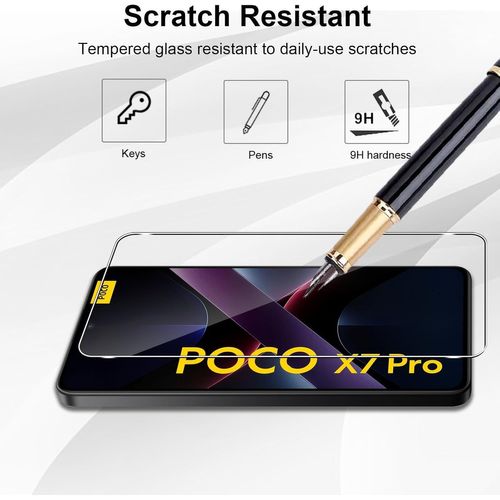 Verre Trempé Compatible Avec Xiaomi Poco X7 Pro 5g, 3 Pièces Film Protection Écran, Dureté 9h Glass Anti-Rayures Vitre Protection Ecran