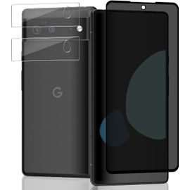 Kal-Pièce Verre Trempé Anti Espion Pour Google Pixel 6 Protection D'écran + 2 Pièces Protecteur Caméra, Dureté 9h/Anti-Spy, Protège Écran Pour Google Pixel 6 -Privacy Vitre Trempé