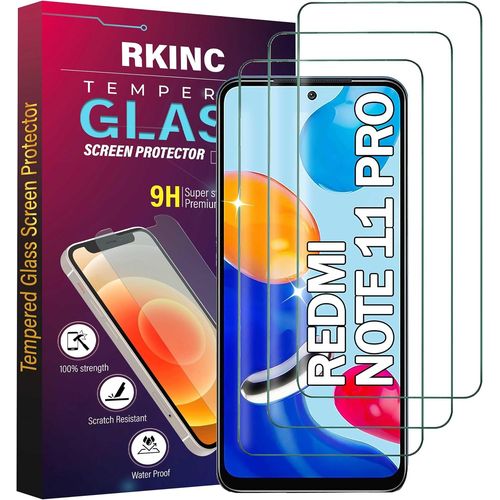 Kal-Verre Trempé [Lot De 3] Pour Xiaomi Redmi Note 11 Pro, Redmi Note 11 Pro 5g, Film Protection Écran, Dureté 9h 0,33 Mm Hd Glass [Garantie À Vie][Sans Bulles D'air][Résistant Aux Rayures]