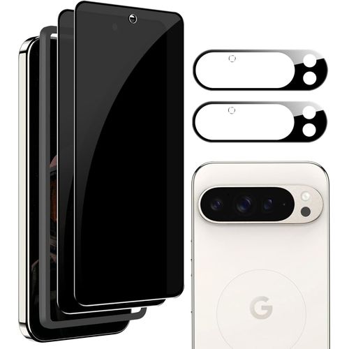 Protection D'écran De Confidentialité Pour Google Pixel 9 Pro Xl, Anti-Espion 2 Pièces Film De Protection D'écran En Verre Trempé Avec Outil D'installation Facile Et 2 Protections D'appareil